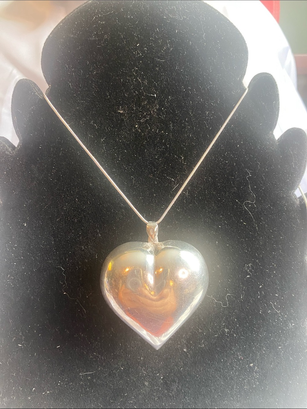 Sterling Silver Heart Pendant Necklace - Shiny Silver Heart
